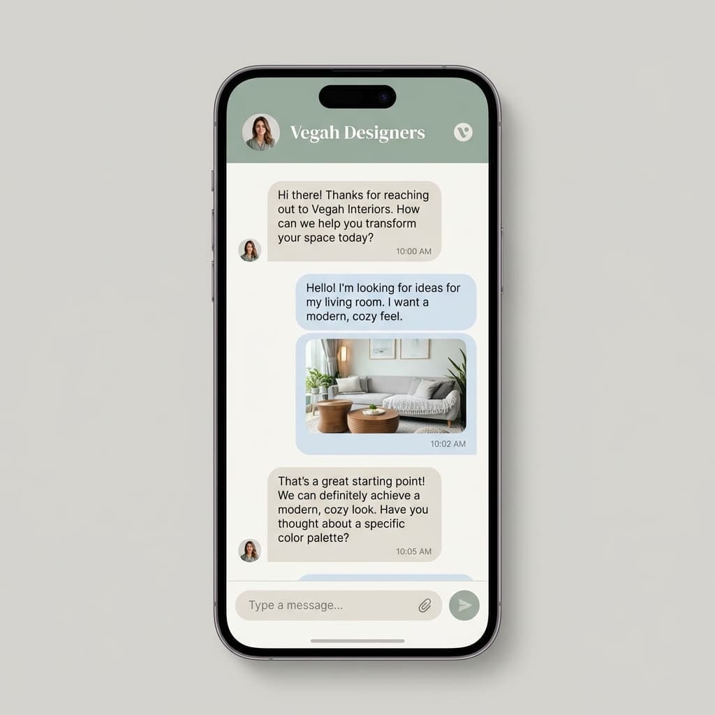 Chat interface showing responsive communication